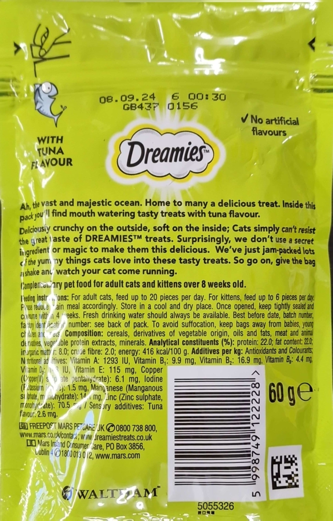 Dreamies With Heavenly Tuna Flavour