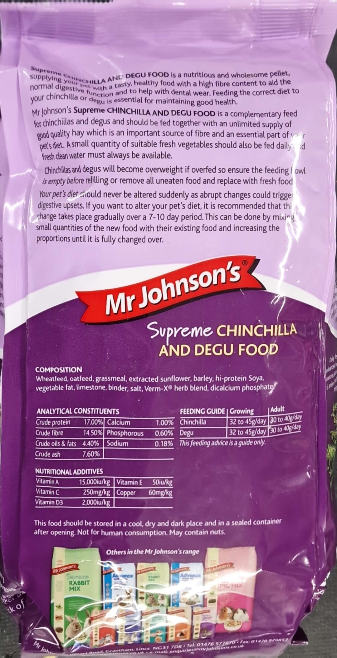 Mr Johnson's Supreme Chinchilla and Degu Food