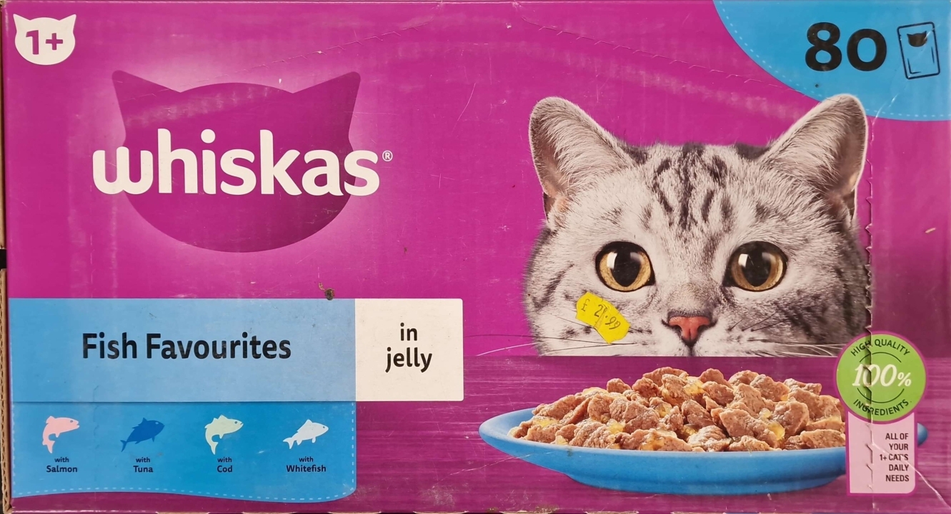 Whiskas 1+ Fish Favourites in Jelly 80 Pouches