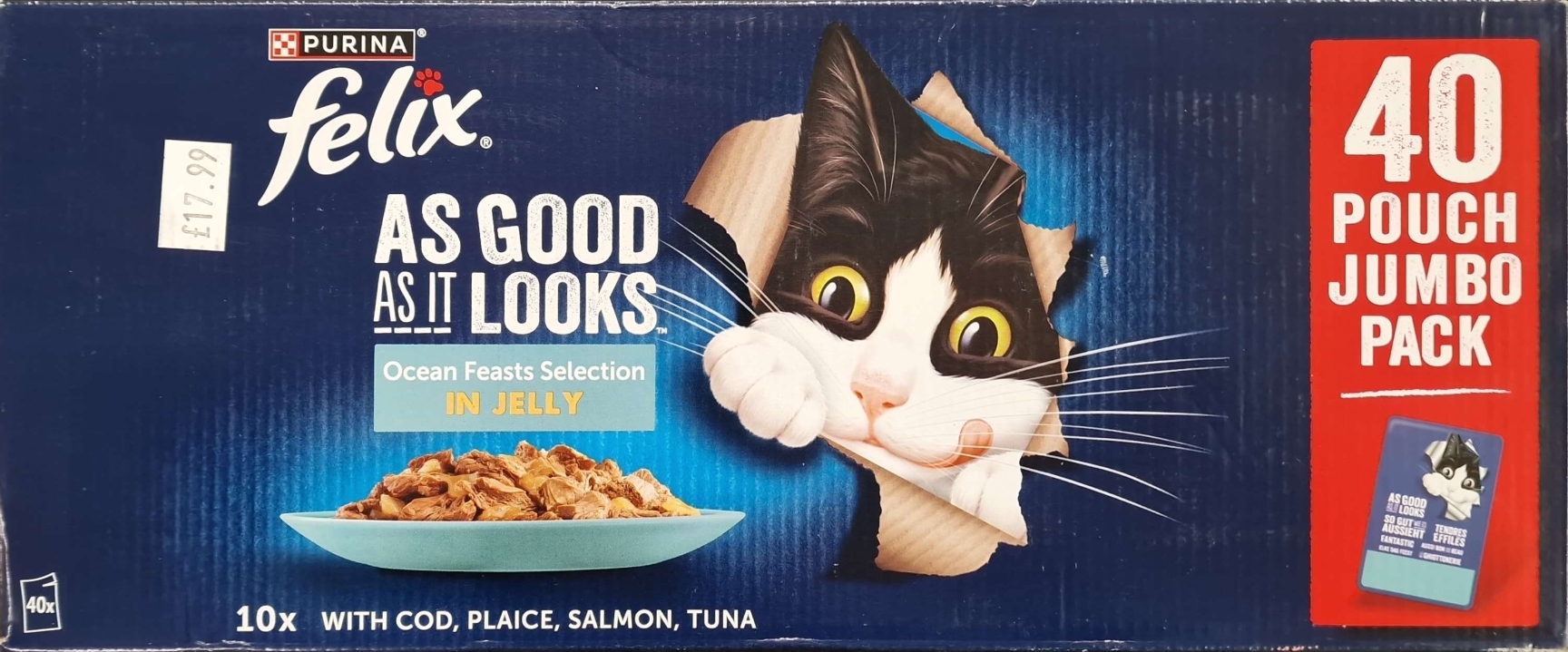 Felix As Good As It Looks Ocean Feasts Selection in Jelly   40 Pouch Jumbo Pack