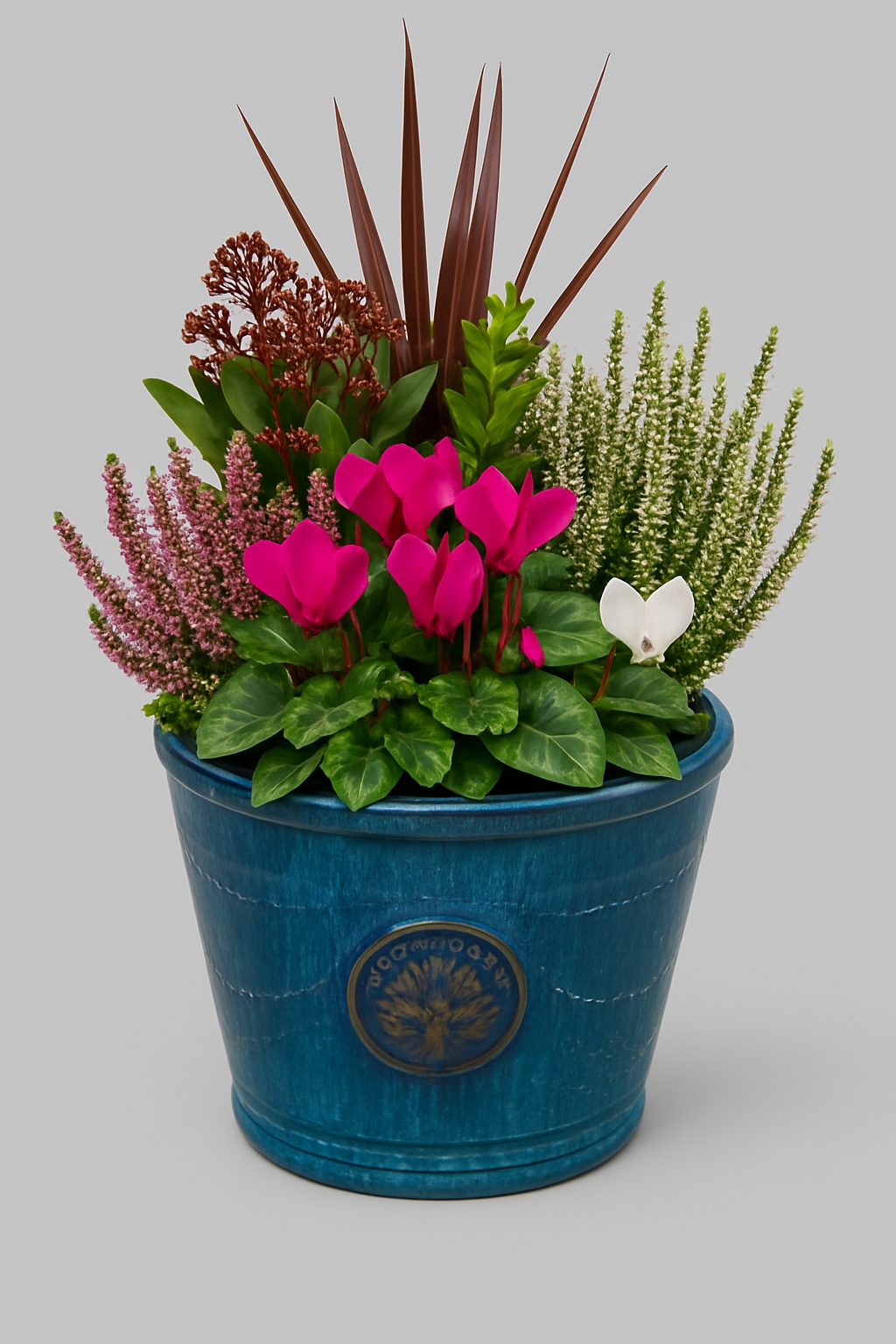 Premium Large Mixed Seasonal Planter in Glazed Pot