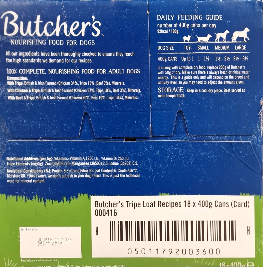 Butchers Grain Free Tripe Loaf