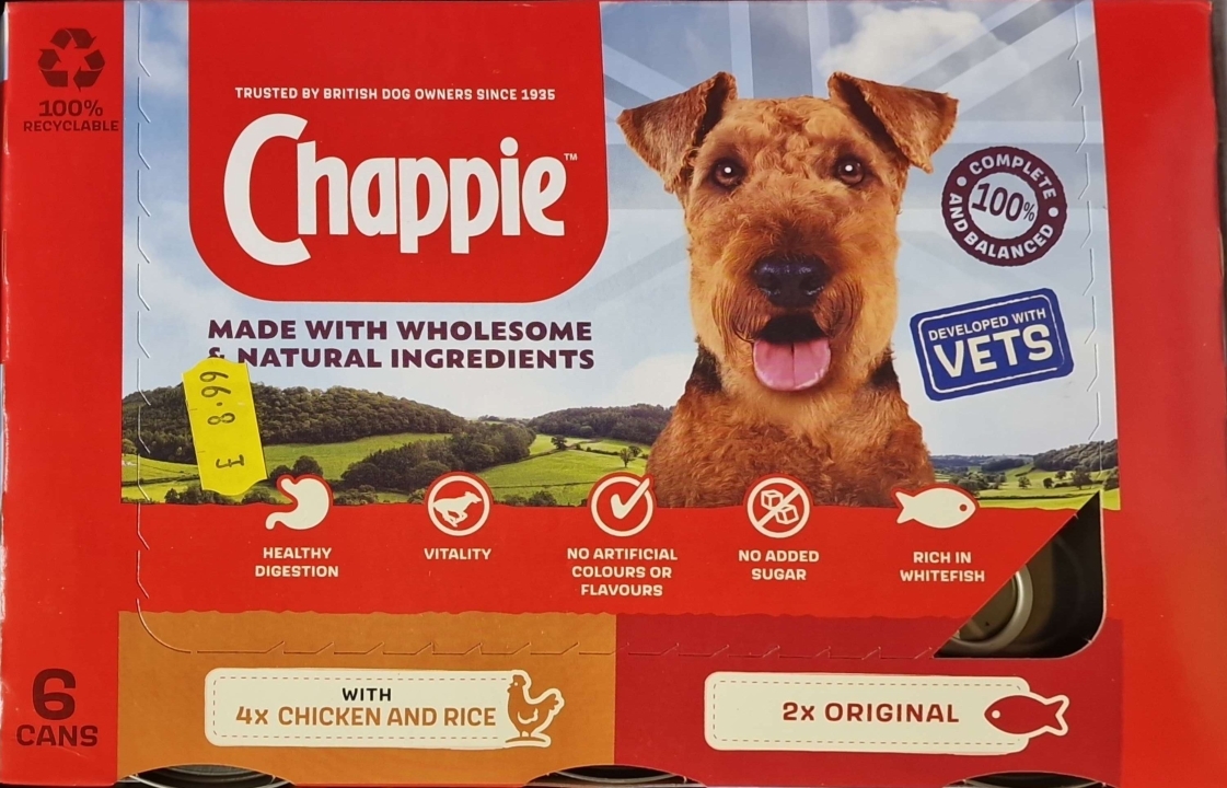 Chappie Wet Dog Food Tins 6 Pack