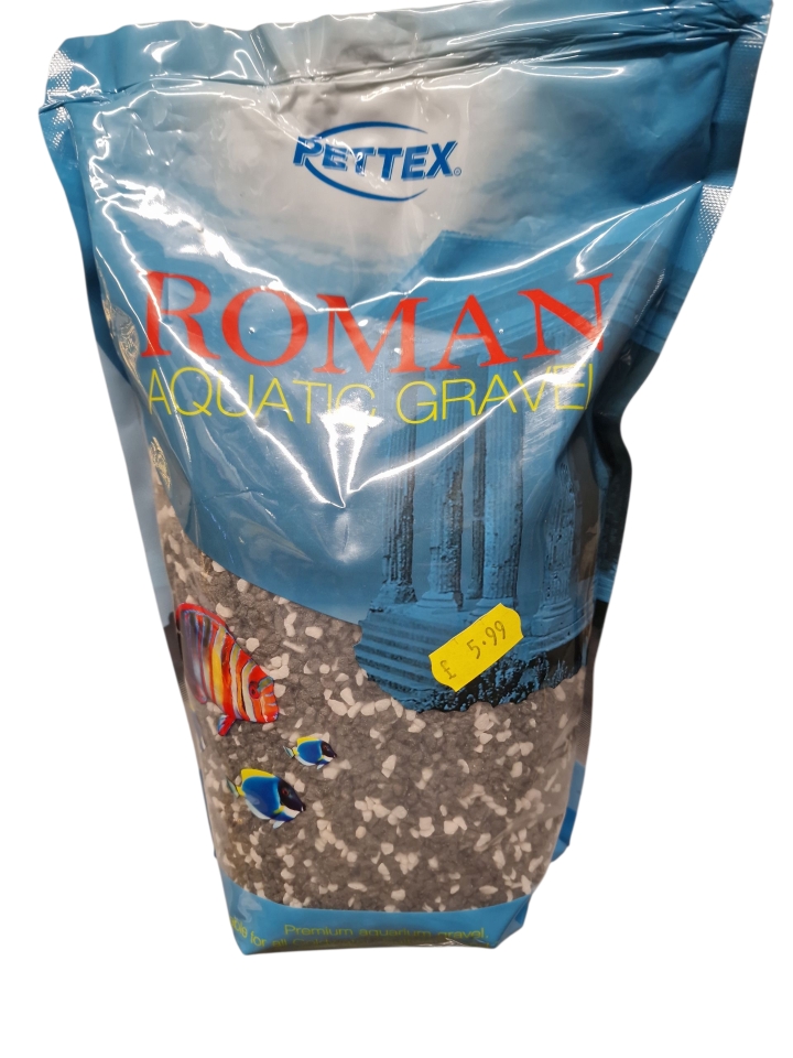 Pettex Roman Aquatic Gravel Black and White Mix Aquarium Gravel 2kg