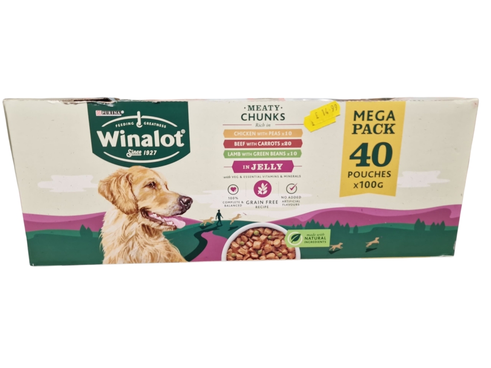 Winalot Mega Chunks in Jelly Mega Pack 40 x 100 Pouches