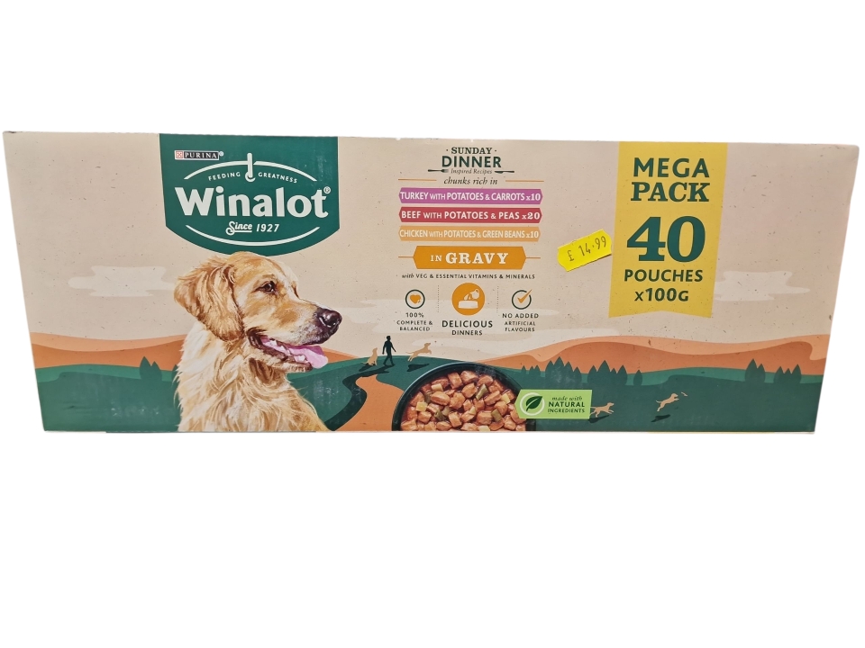 Winalot Sunday Dinner Inspired Recipes 40 x 100g Pouches in Gravy