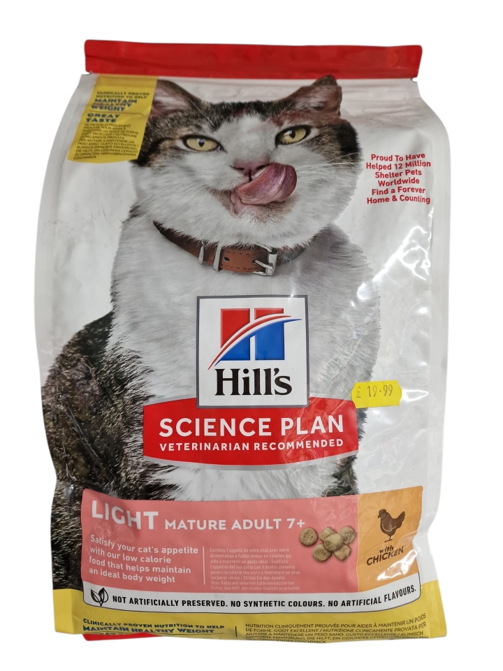 Hill's Science Plan Light Mature Adult 7+ Cat Food Chicken Weight Management 1.5kg