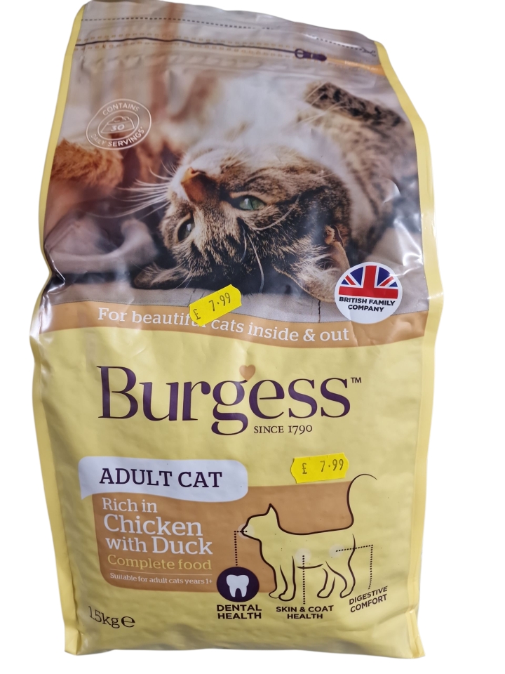 Burgess Adult Cat Dry Food Chicken with Duck 1.5kg