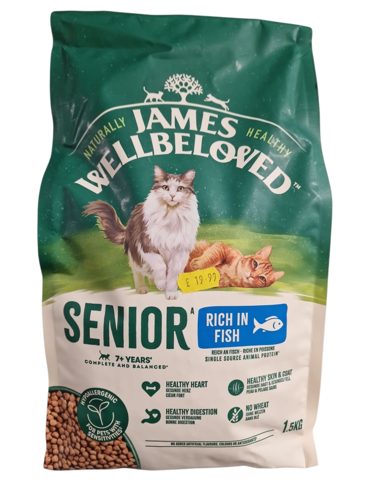 James Wellbeloved Senior Cat Food Rich in Fish 1.5kg