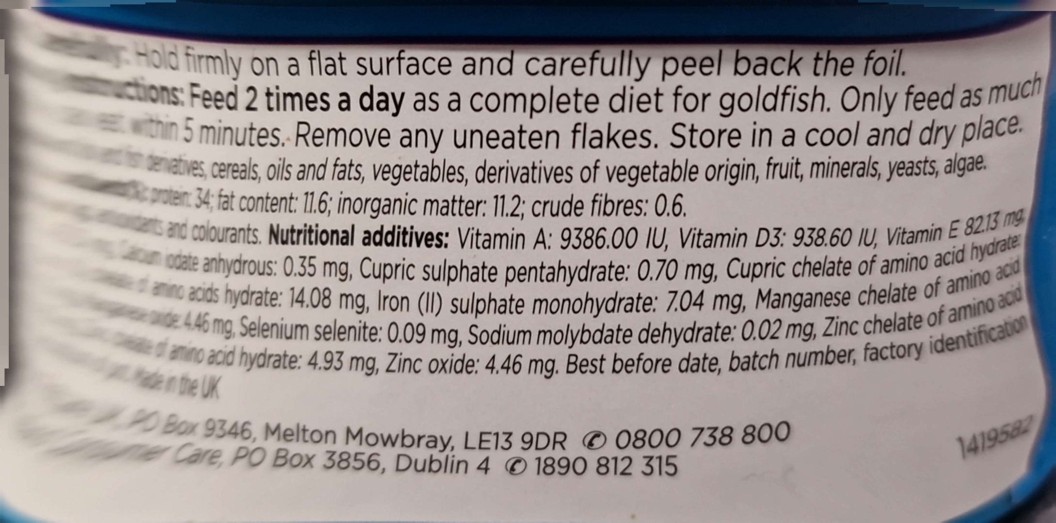Aquarian Goldfish & Coldwater Flake Food   Complete Nutrition