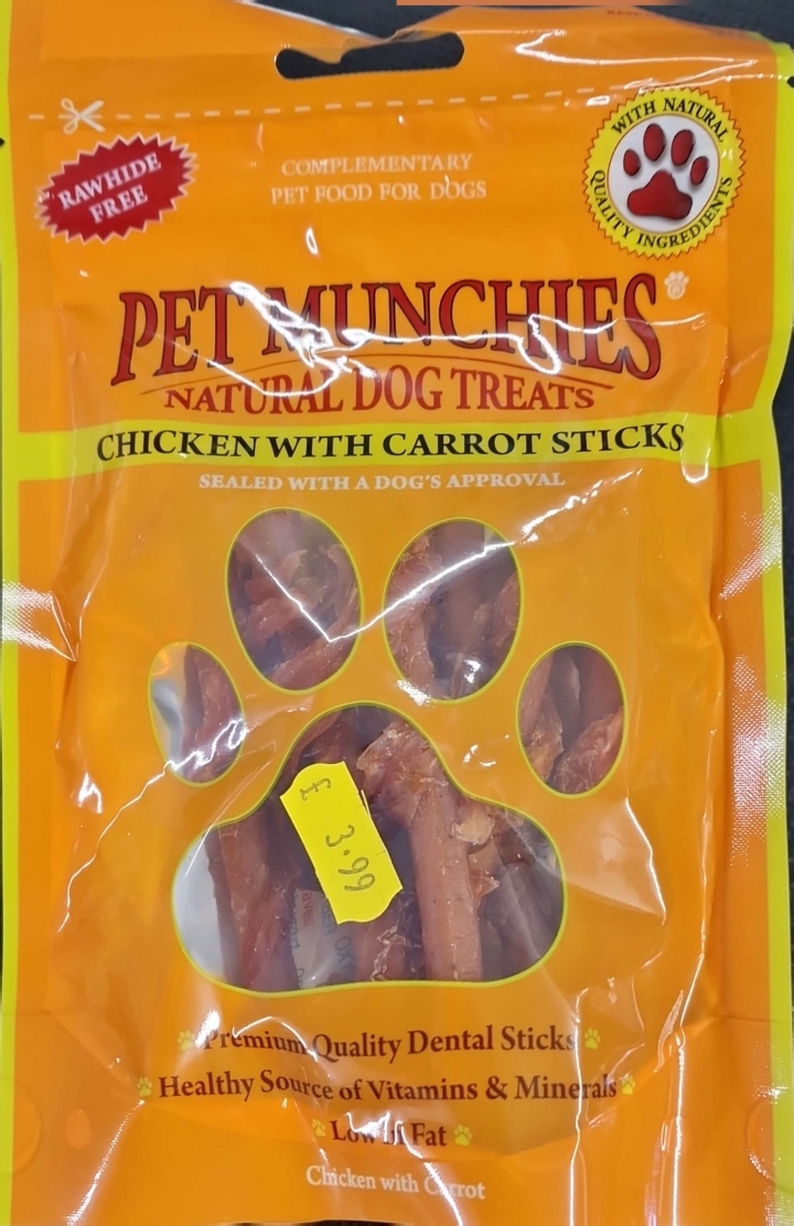 Pet Munchies Chicken with Carrot Sticks Natural Dog Treats