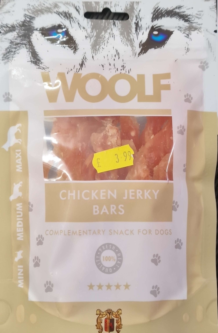 Woolf Chicken Jerky Bars Natural Dog Treats