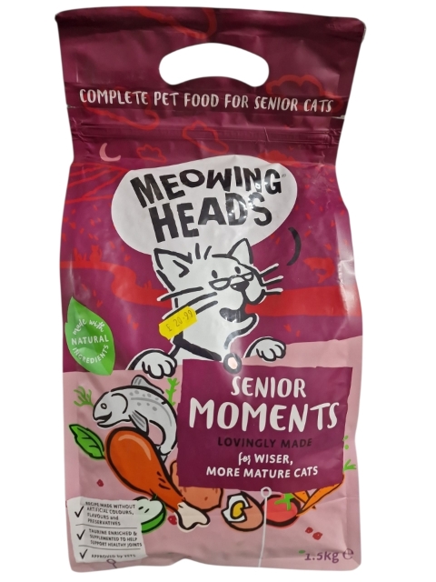 Meowing Heads Senior Moments Senior Dry Cat Food 1.5kg