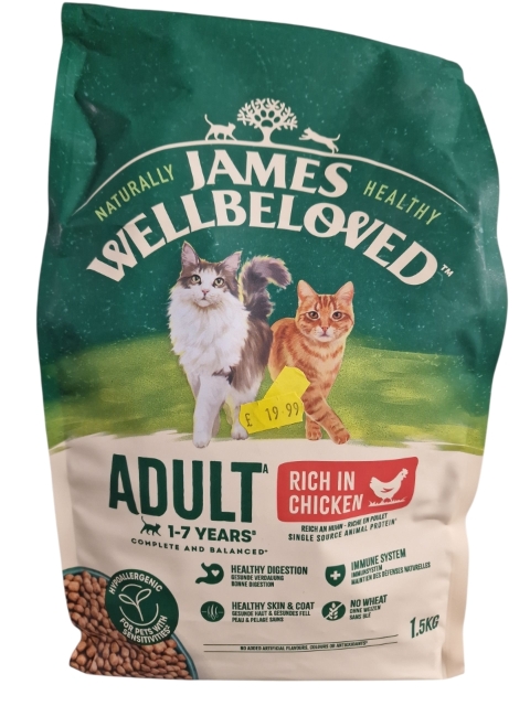 James Wellbeloved Adult Cat Food Rich in Chicken 1.5kg