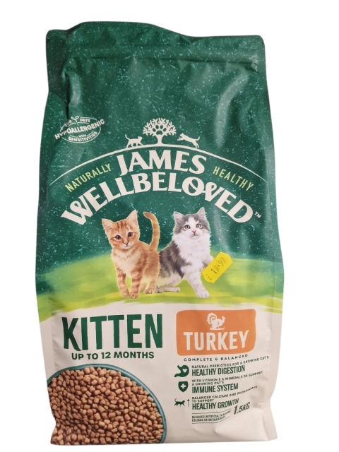 James Wellbeloved Kitten Turkey Dry Food 1.5kg