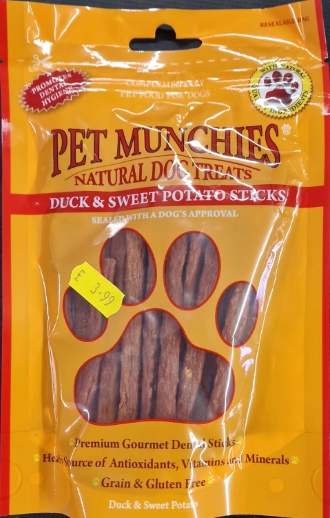Pet Munchies Duck and Sweet Potato Sticks
