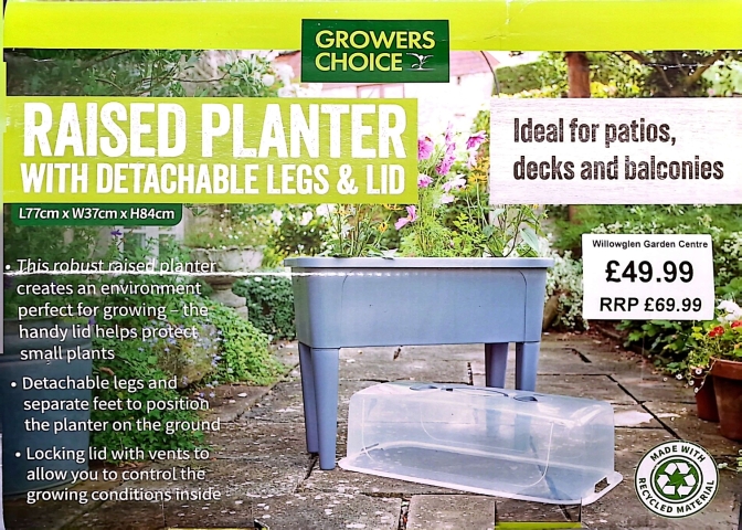 Raised Planter with Detachable Legs and Lid