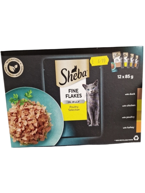 Sheba Fine Flakes in Jelly Poultry Selection 12 x 85g
