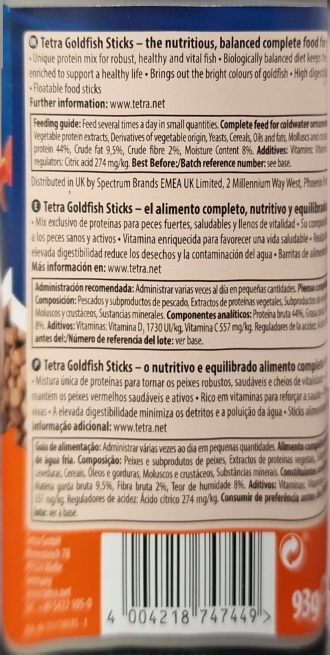 Tetra Goldfish Sticks