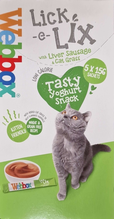 Webbox Lick e Lix With Liver Sausage and Cat Grass