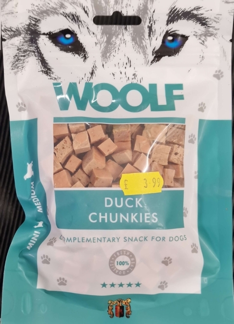 Woolf Duck Chunkies Natural Soft Dog Treats